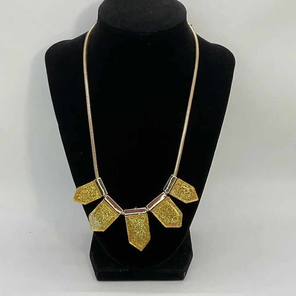Traci Lynn Gold Toned Necklace with Geometric Pendants